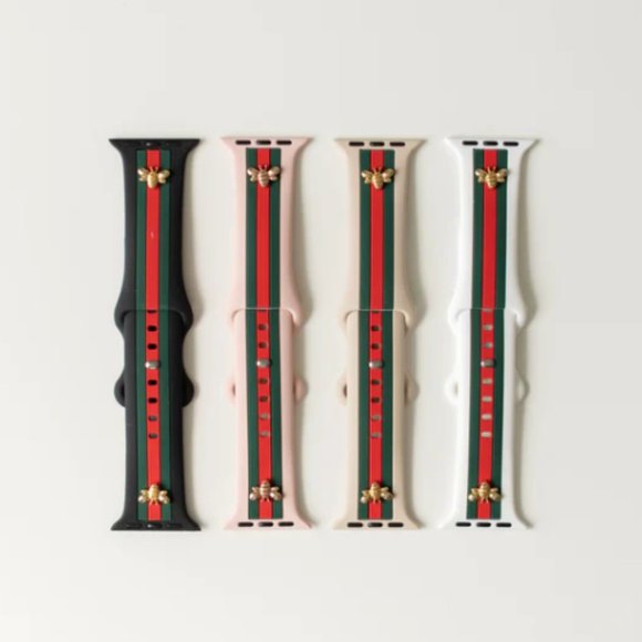 Apple Other - Apple Watch Band DESIGNER GUCCI STYLE STRIPED Golden Honey BEE BAND NWT